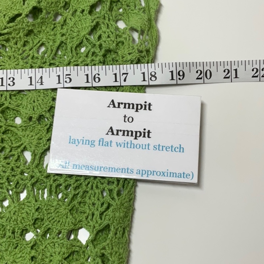 Green Crochet V-Neck Tank Top - Picture 5 of 8
